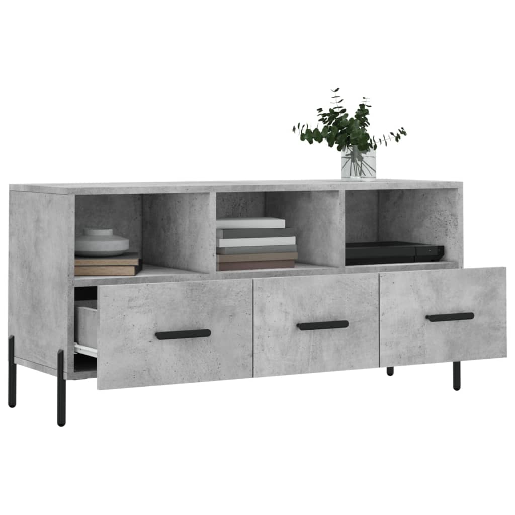betonszürke szerelt fa TV-szekrény 102 x 36 x 50 cm