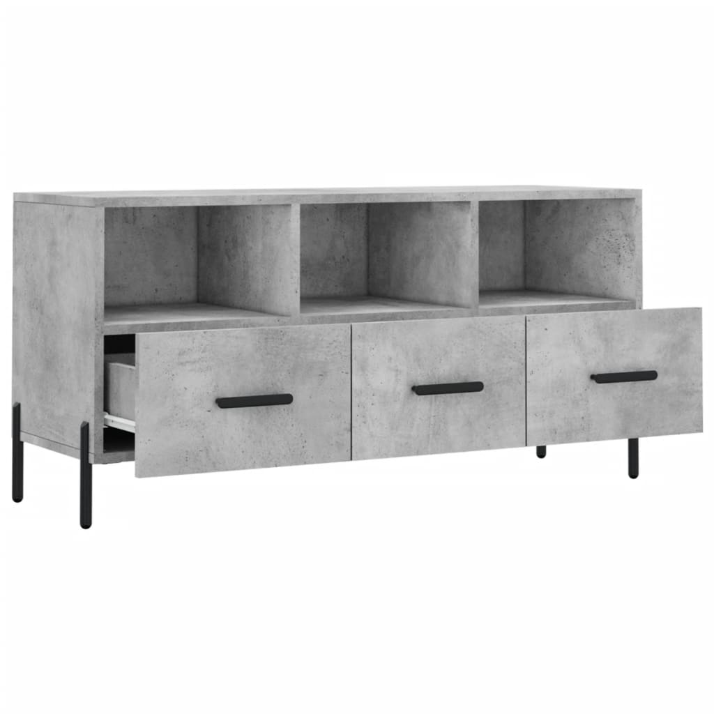 betonszürke szerelt fa TV-szekrény 102 x 36 x 50 cm