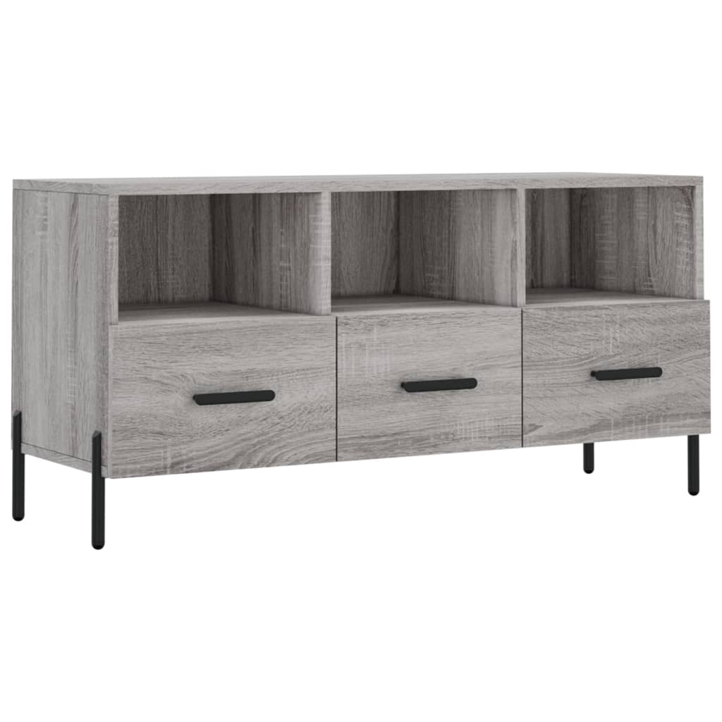 szürke sonoma színű szerelt fa TV-szekrény 102 x 36 x 50 cm