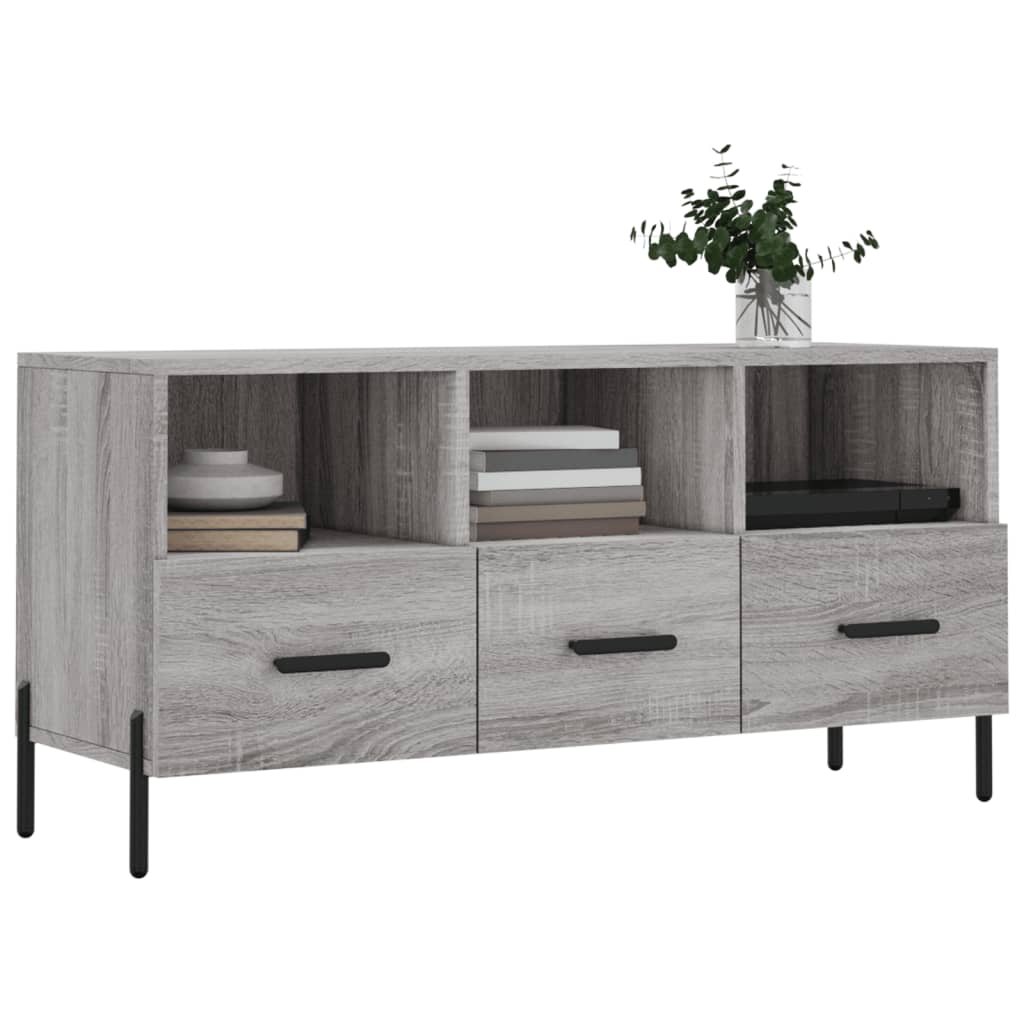 szürke sonoma színű szerelt fa TV-szekrény 102 x 36 x 50 cm