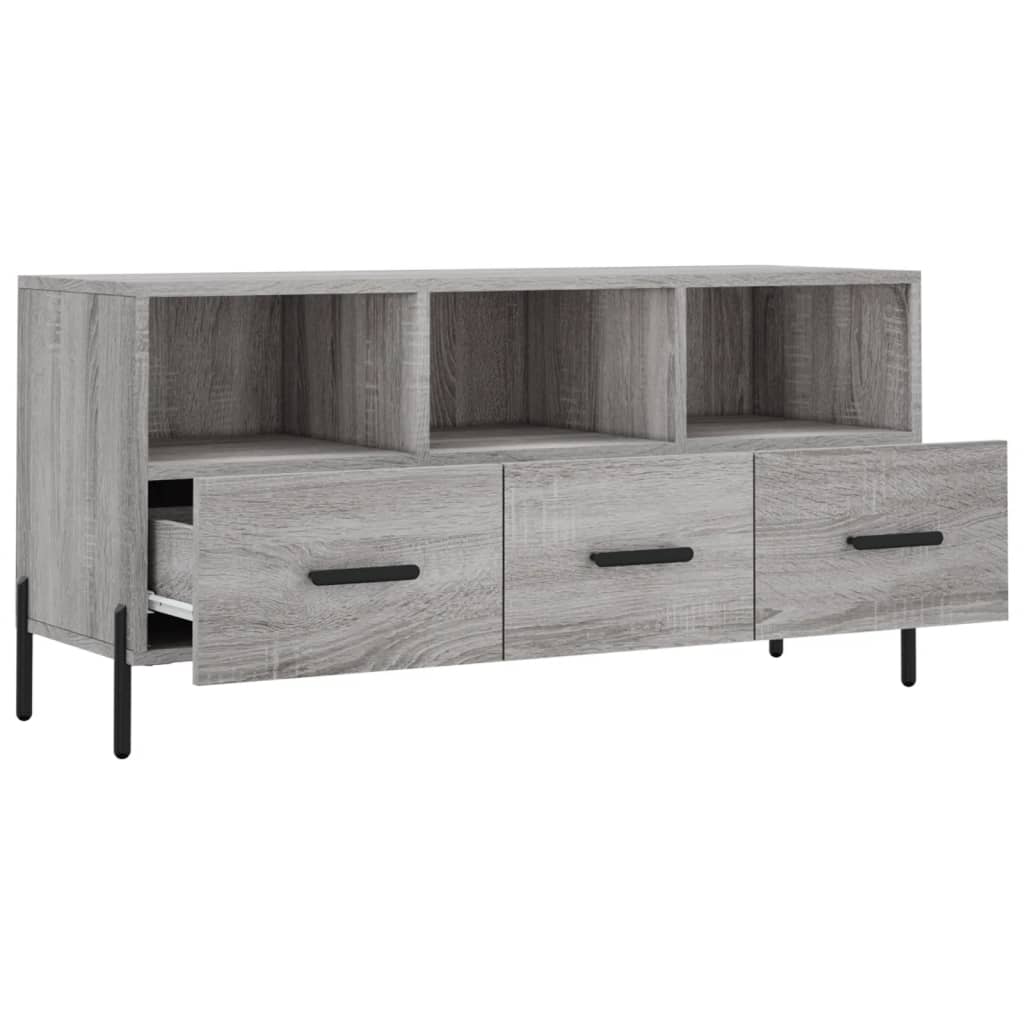 szürke sonoma színű szerelt fa TV-szekrény 102 x 36 x 50 cm