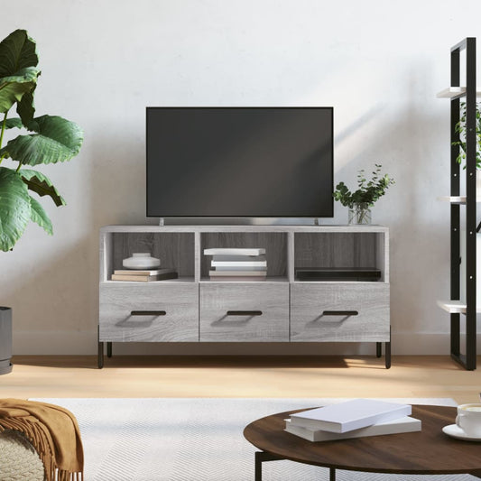 szürke sonoma színű szerelt fa TV-szekrény 102 x 36 x 50 cm