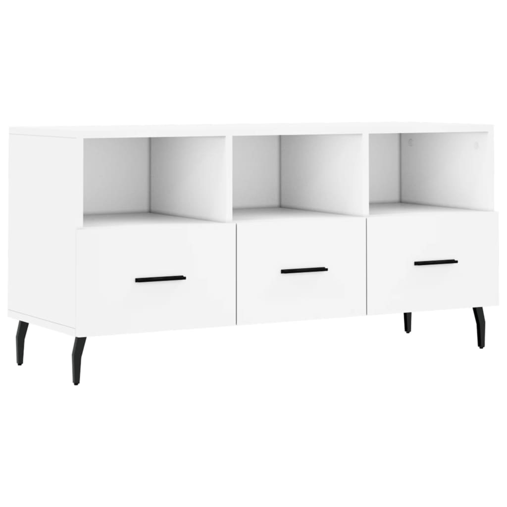 fehér szerelt fa TV-szekrény 102 x 36 x 50 cm