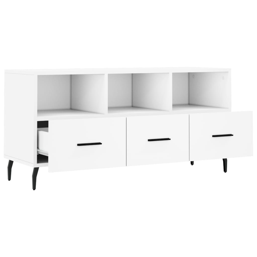 fehér szerelt fa TV-szekrény 102 x 36 x 50 cm