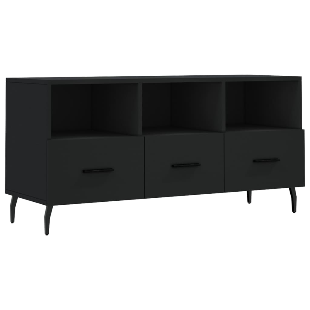 fekete szerelt fa TV-szekrény 102 x 36 x 50 cm