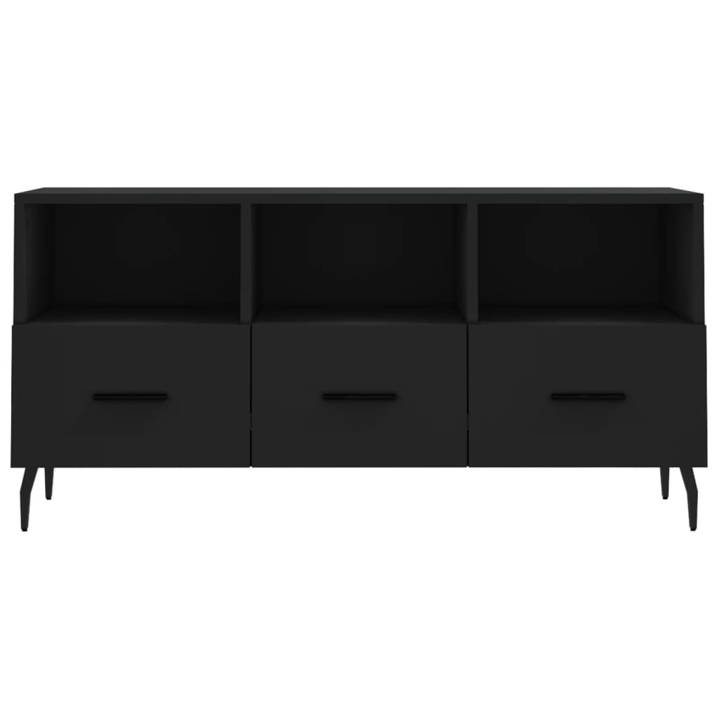 fekete szerelt fa TV-szekrény 102 x 36 x 50 cm