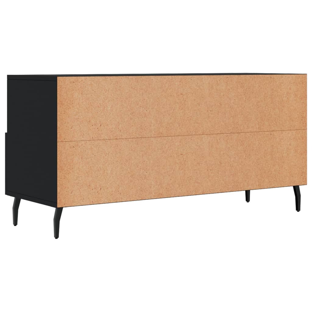 fekete szerelt fa TV-szekrény 102 x 36 x 50 cm
