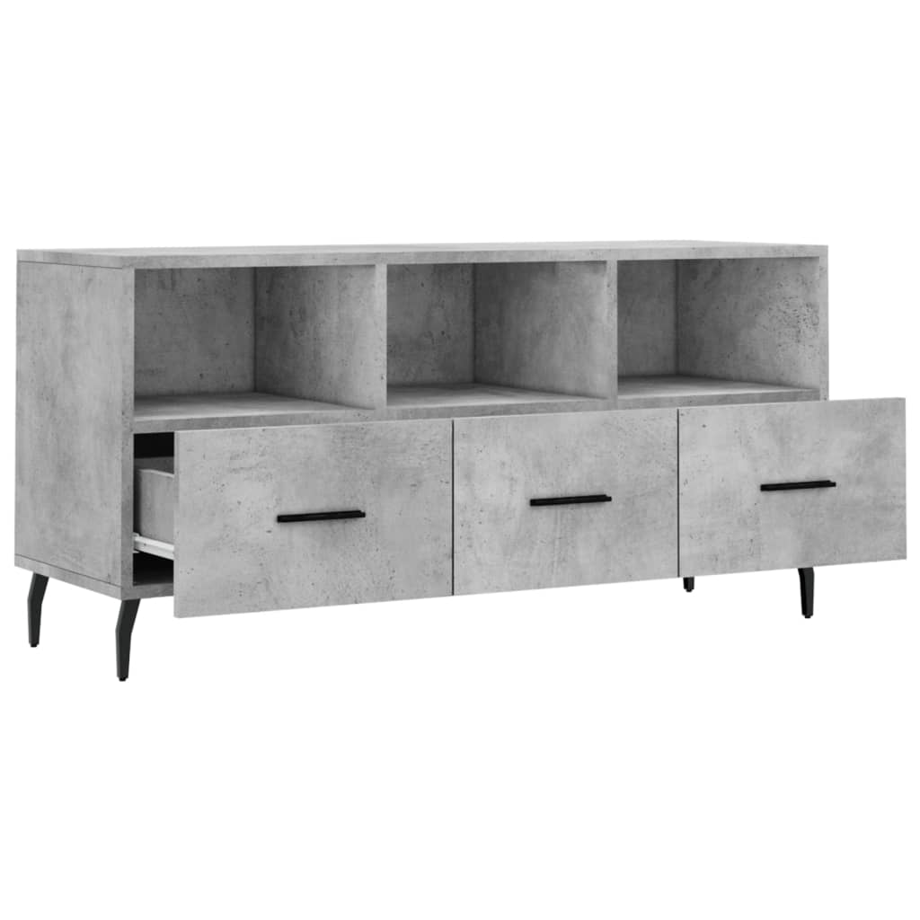 betonszürke szerelt fa TV-szekrény 102 x 36 x 50 cm