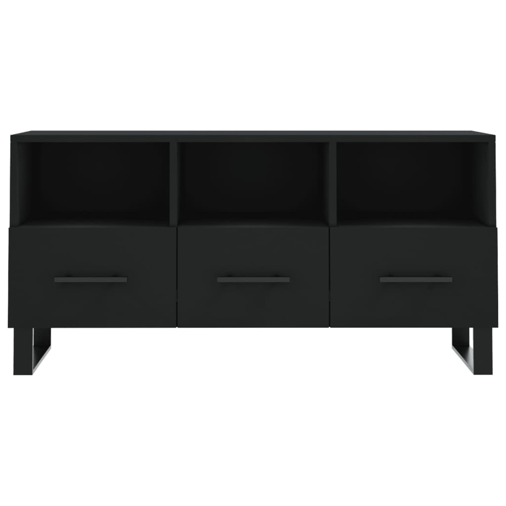 fekete szerelt fa TV-szekrény 102 x 36 x 50 cm
