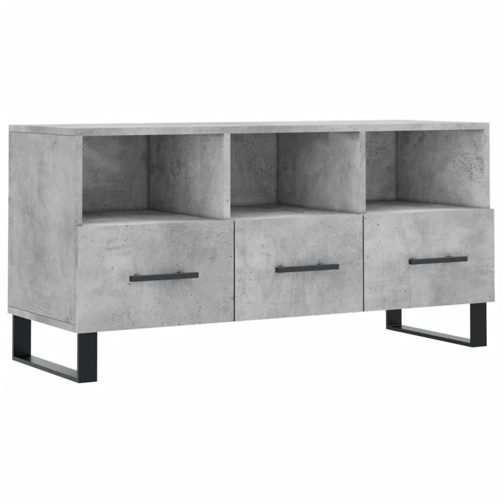betonszürke szerelt fa TV-szekrény 102 x 36 x 50 cm
