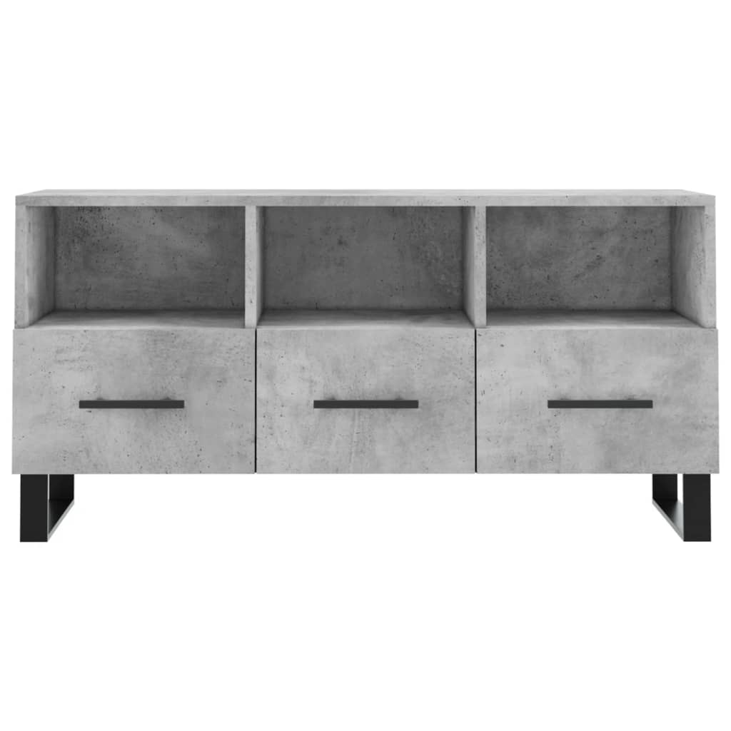 betonszürke szerelt fa TV-szekrény 102 x 36 x 50 cm