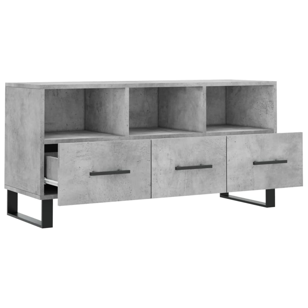 betonszürke szerelt fa TV-szekrény 102 x 36 x 50 cm