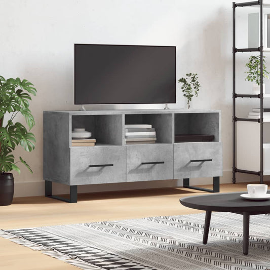 betonszürke szerelt fa TV-szekrény 102 x 36 x 50 cm