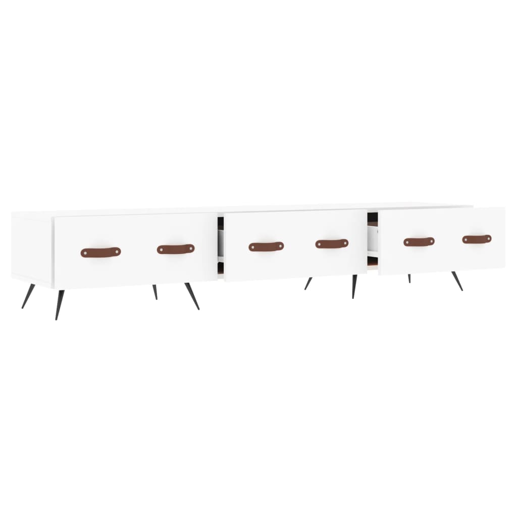 fehér szerelt fa TV-szekrény 150 x 35 x 55 cm