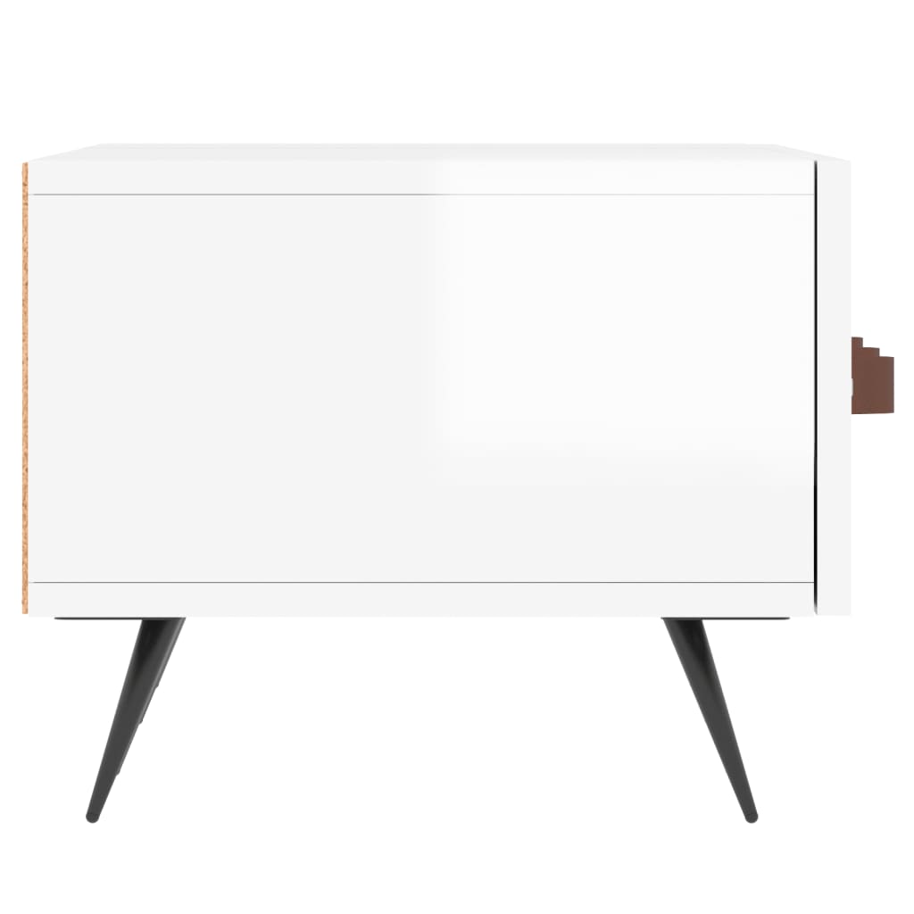fehér magasfényű szerelt fa TV-szekrény 150x36x30 cm