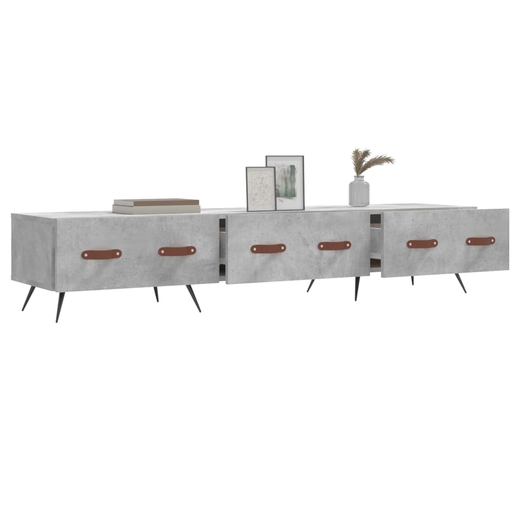 betonszürke szerelt fa TV-szekrény 150 x 36 x 50 cm