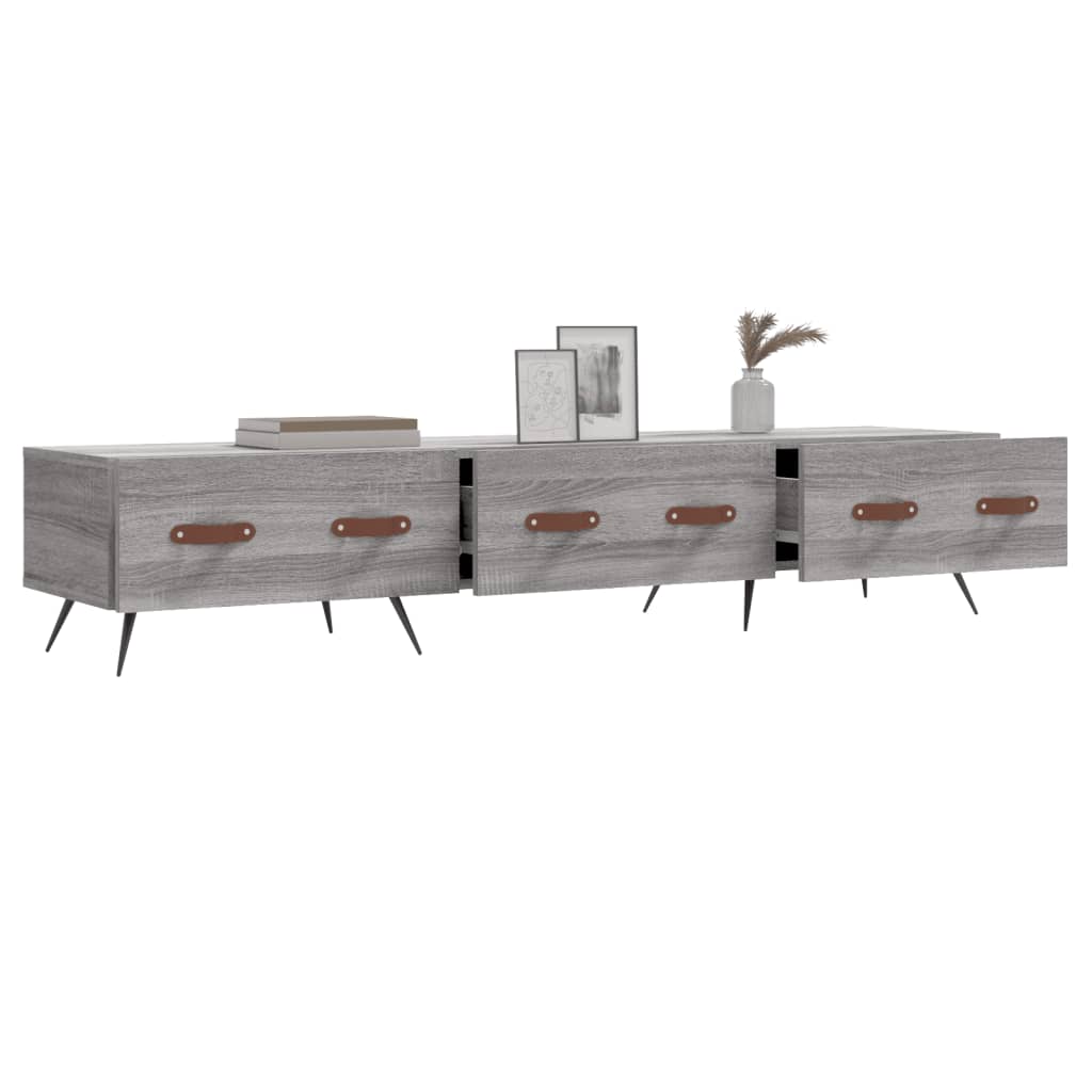 szürke sonoma színű szerelt fa TV-szekrény 150x36x50 cm