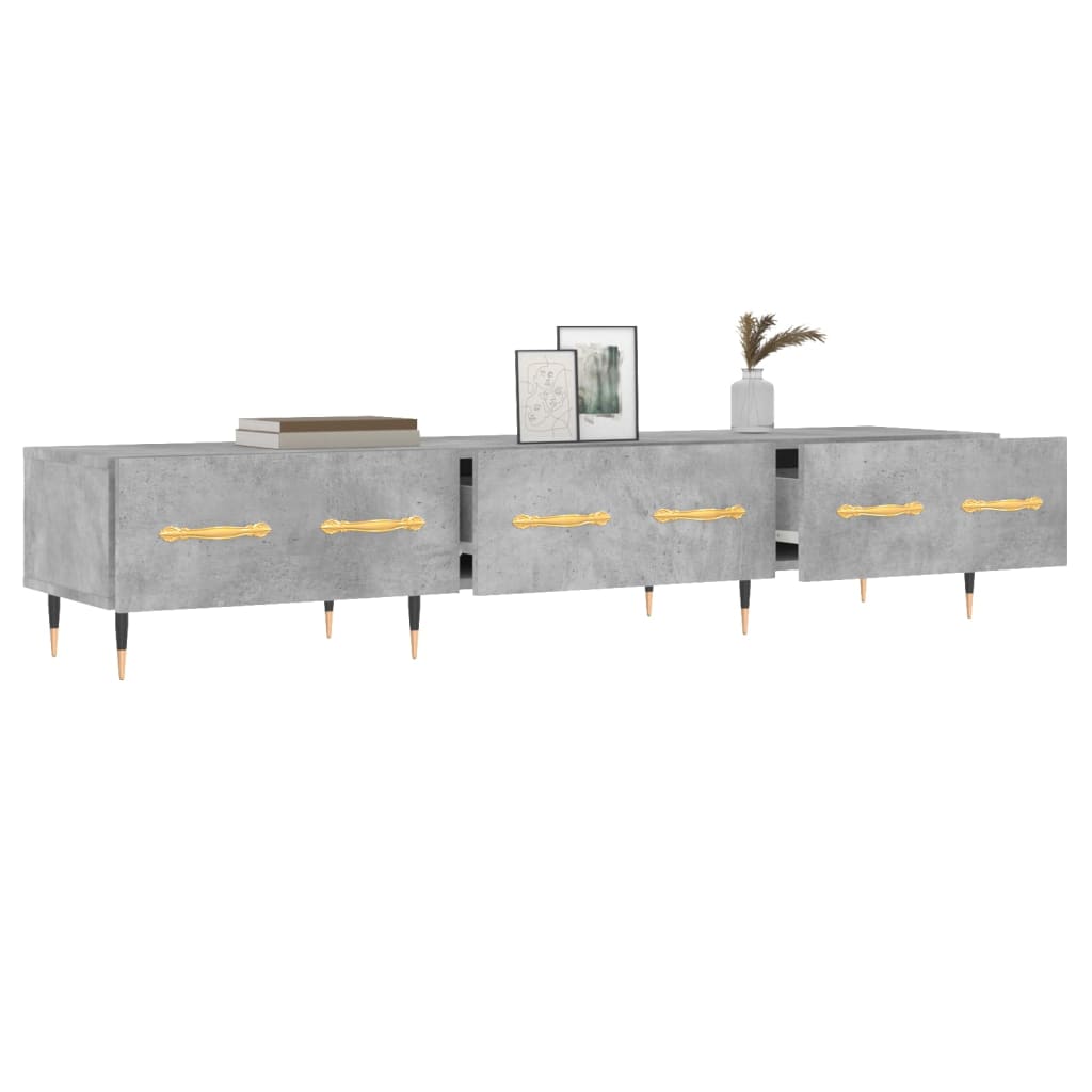 betonszürke szerelt fa TV-szekrény 150 x 36 x 50 cm