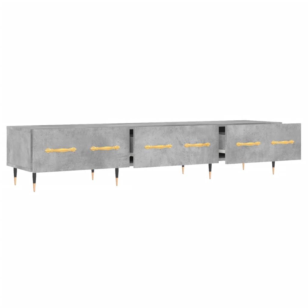 betonszürke szerelt fa TV-szekrény 150 x 36 x 50 cm