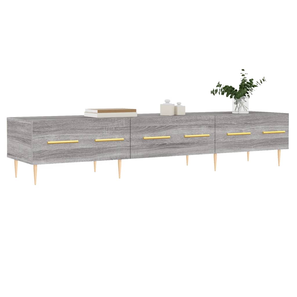 szürke sonoma színű szerelt fa TV-szekrény 150x36x50 cm