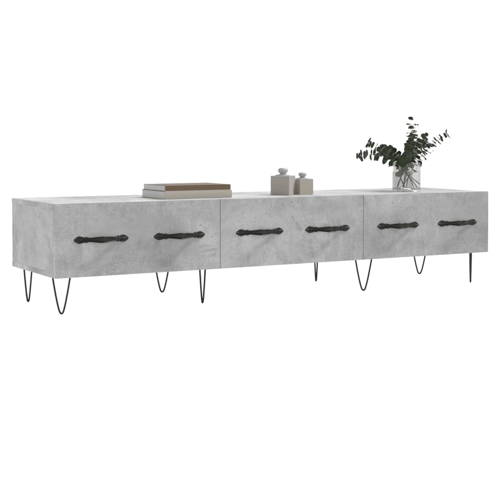 betonszürke szerelt fa TV-szekrény 150 x 36 x 50 cm