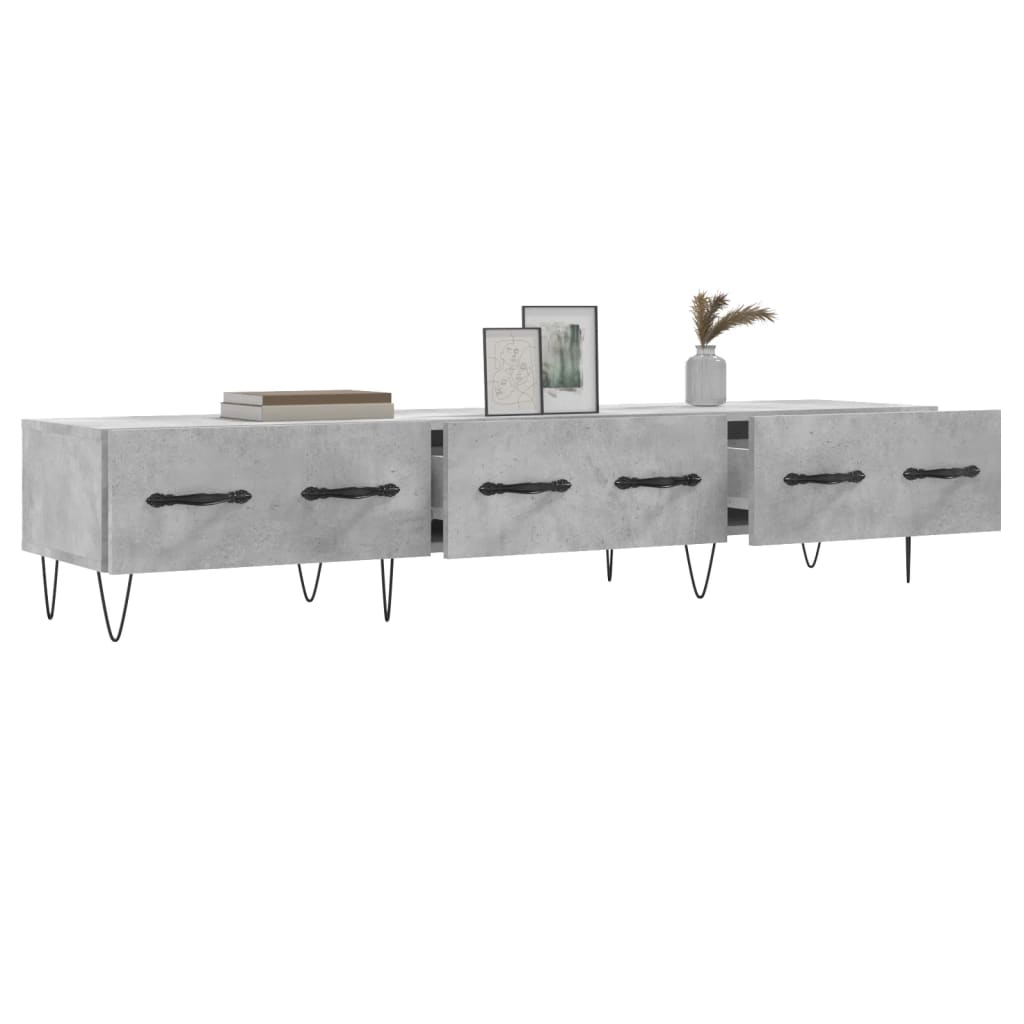 betonszürke szerelt fa TV-szekrény 150 x 36 x 50 cm