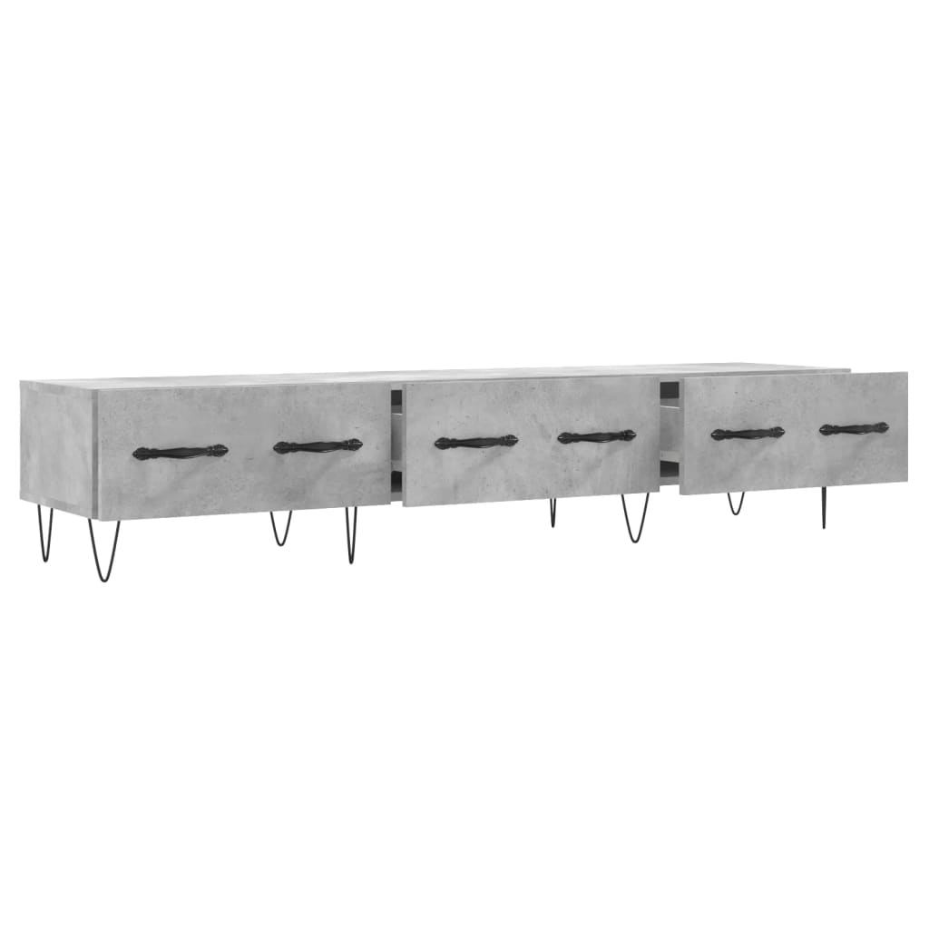 betonszürke szerelt fa TV-szekrény 150 x 36 x 50 cm