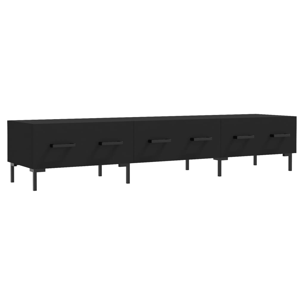 fekete szerelt fa TV-szekrény 150 x 36 x 50 cm