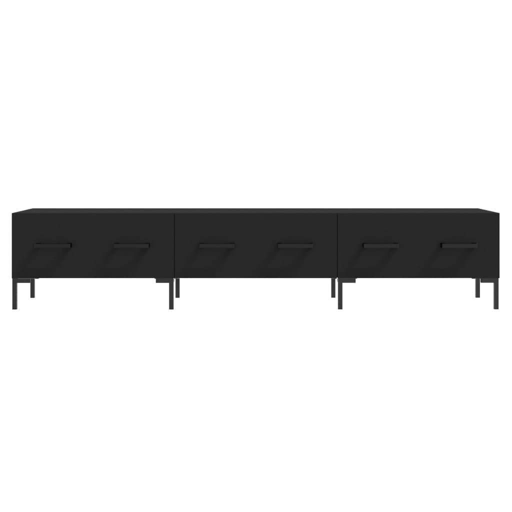 fekete szerelt fa TV-szekrény 150 x 36 x 50 cm