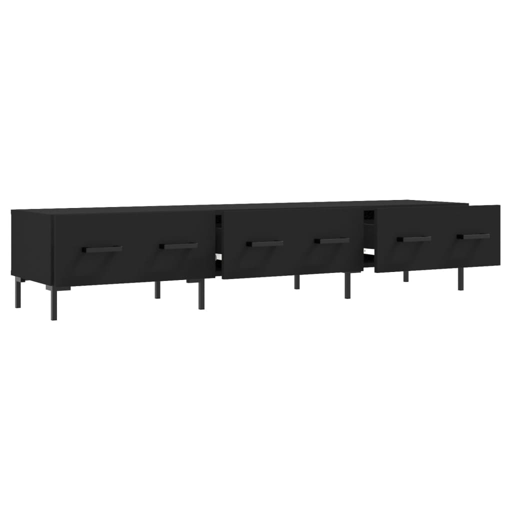 fekete szerelt fa TV-szekrény 150 x 36 x 50 cm