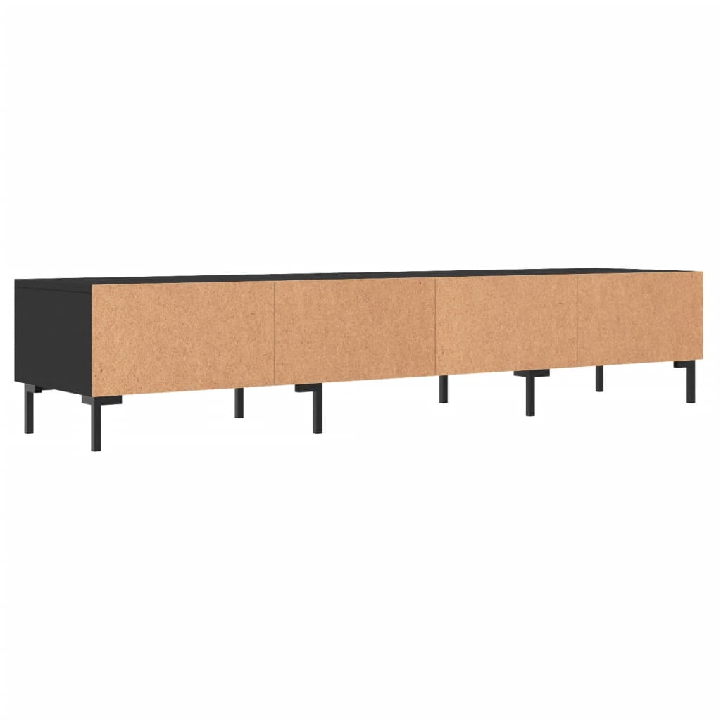 fekete szerelt fa TV-szekrény 150 x 36 x 50 cm