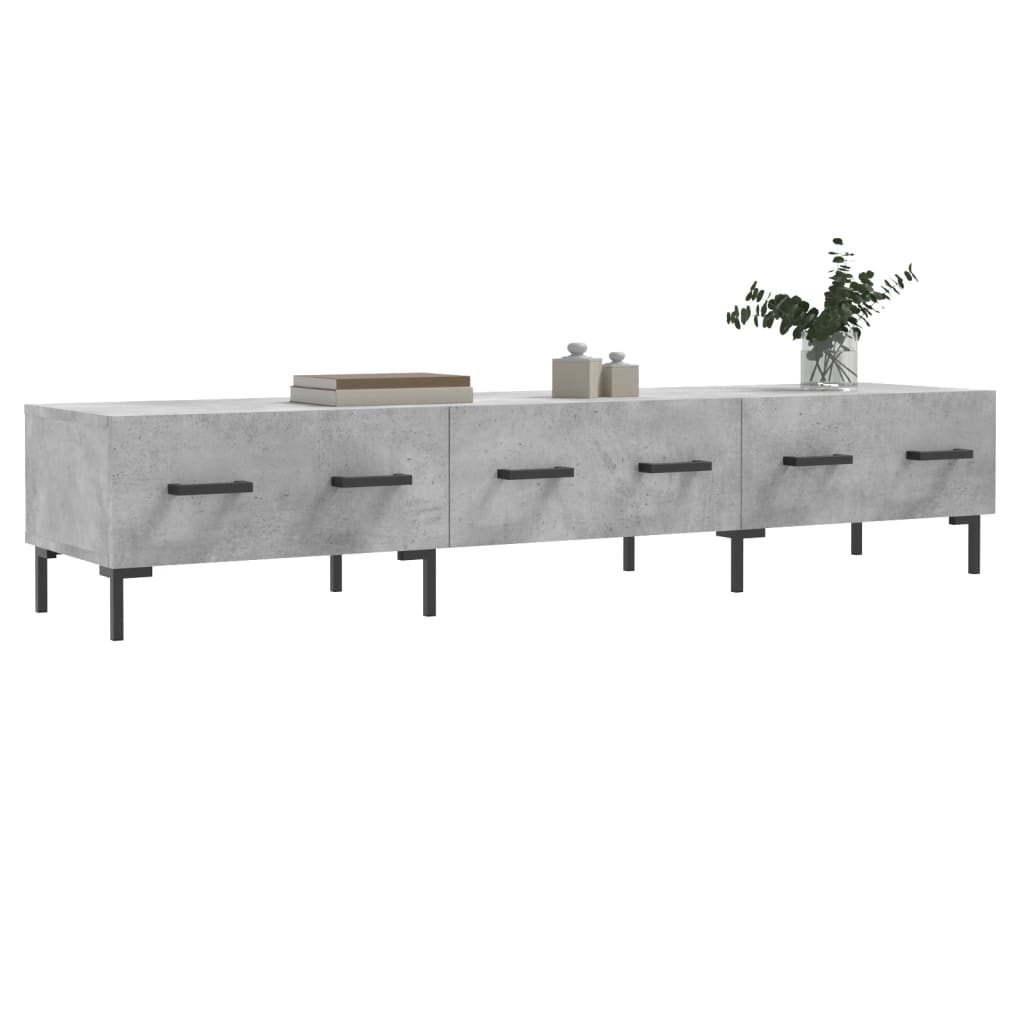 betonszürke szerelt fa TV-szekrény 150 x 36 x 50 cm