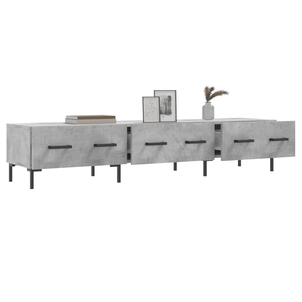 betonszürke szerelt fa TV-szekrény 150 x 36 x 50 cm