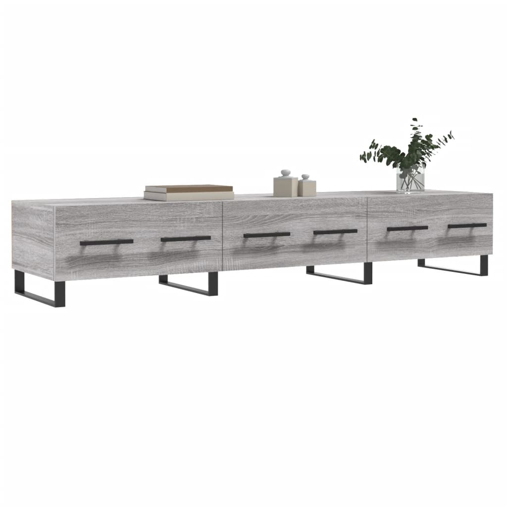 szürke sonoma színű szerelt fa TV-szekrény 150x36x50 cm