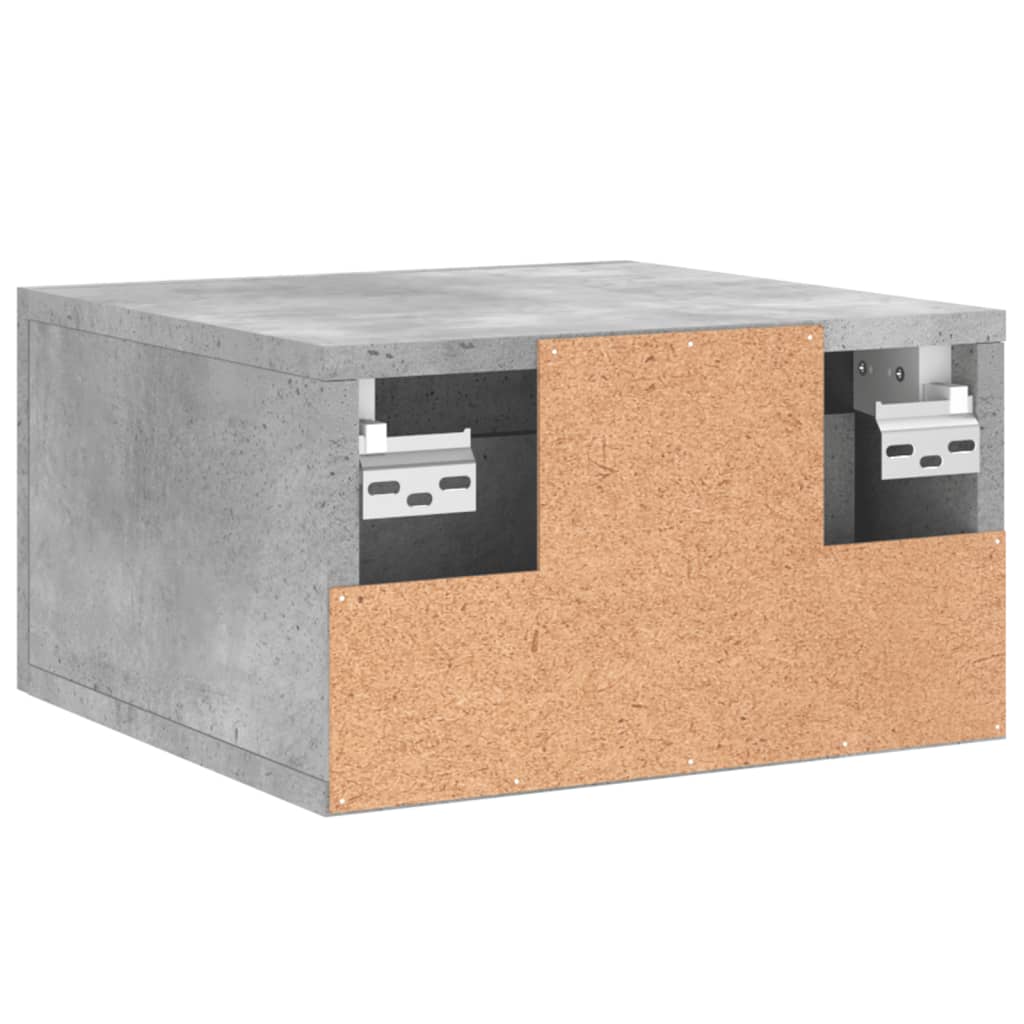2 db betonszürke falra szerelhető éjjeliszekrény 35x35x20 cm