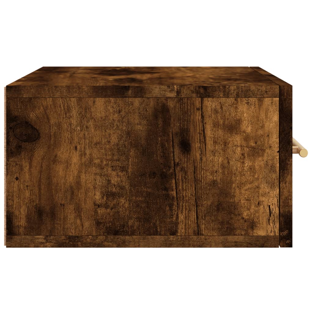 füstös tölgy színű falra szerelhető éjjeliszekrény 35x35x20 cm