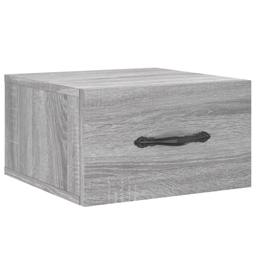 2 db szürke sonoma falra szerelhető éjjeliszekrény 35x35x20 cm