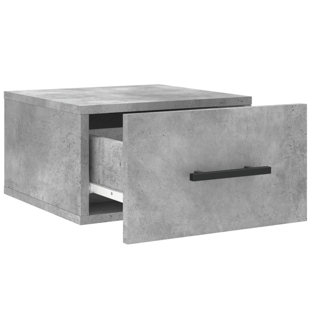2 db betonszürke falra szerelhető éjjeliszekrény 35x35x20 cm