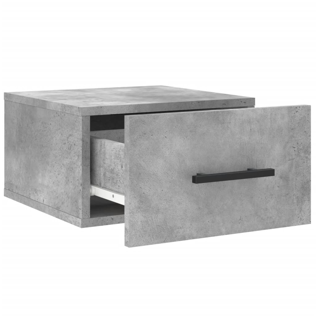 2 db betonszürke falra szerelhető éjjeliszekrény 35x35x20 cm
