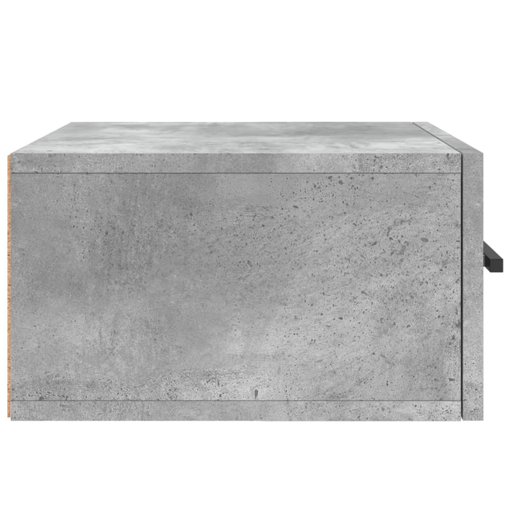 2 db betonszürke falra szerelhető éjjeliszekrény 35x35x20 cm