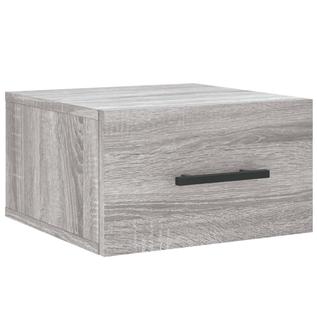 2 db szürke sonoma falra szerelhető éjjeliszekrény 35x35x20 cm