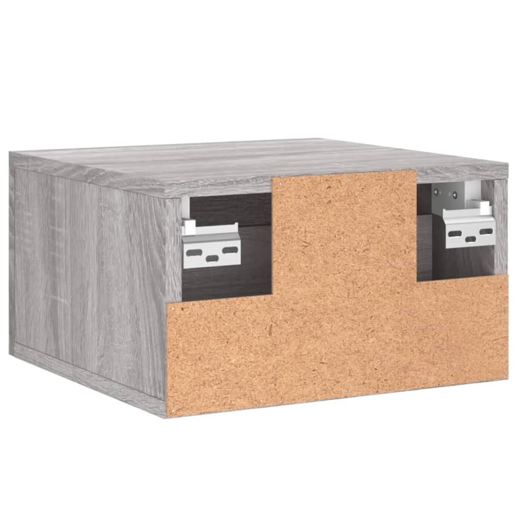 2 db szürke sonoma falra szerelhető éjjeliszekrény 35x35x20 cm