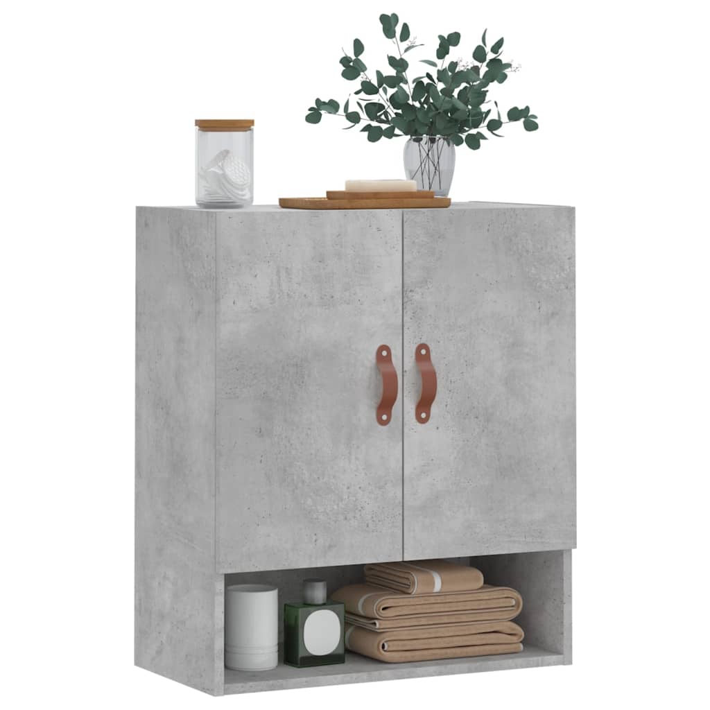 betonszürke szerelt fa faliszekrény 60 x 31 x 70 cm