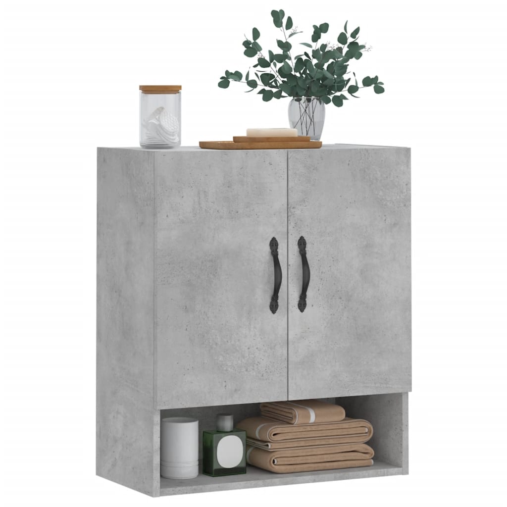 betonszürke szerelt fa faliszekrény 60 x 31 x 70 cm