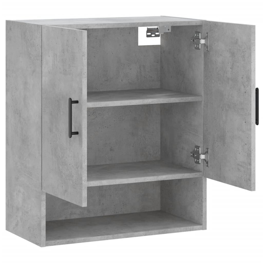 betonszürke szerelt fa faliszekrény 60 x 31 x 70 cm
