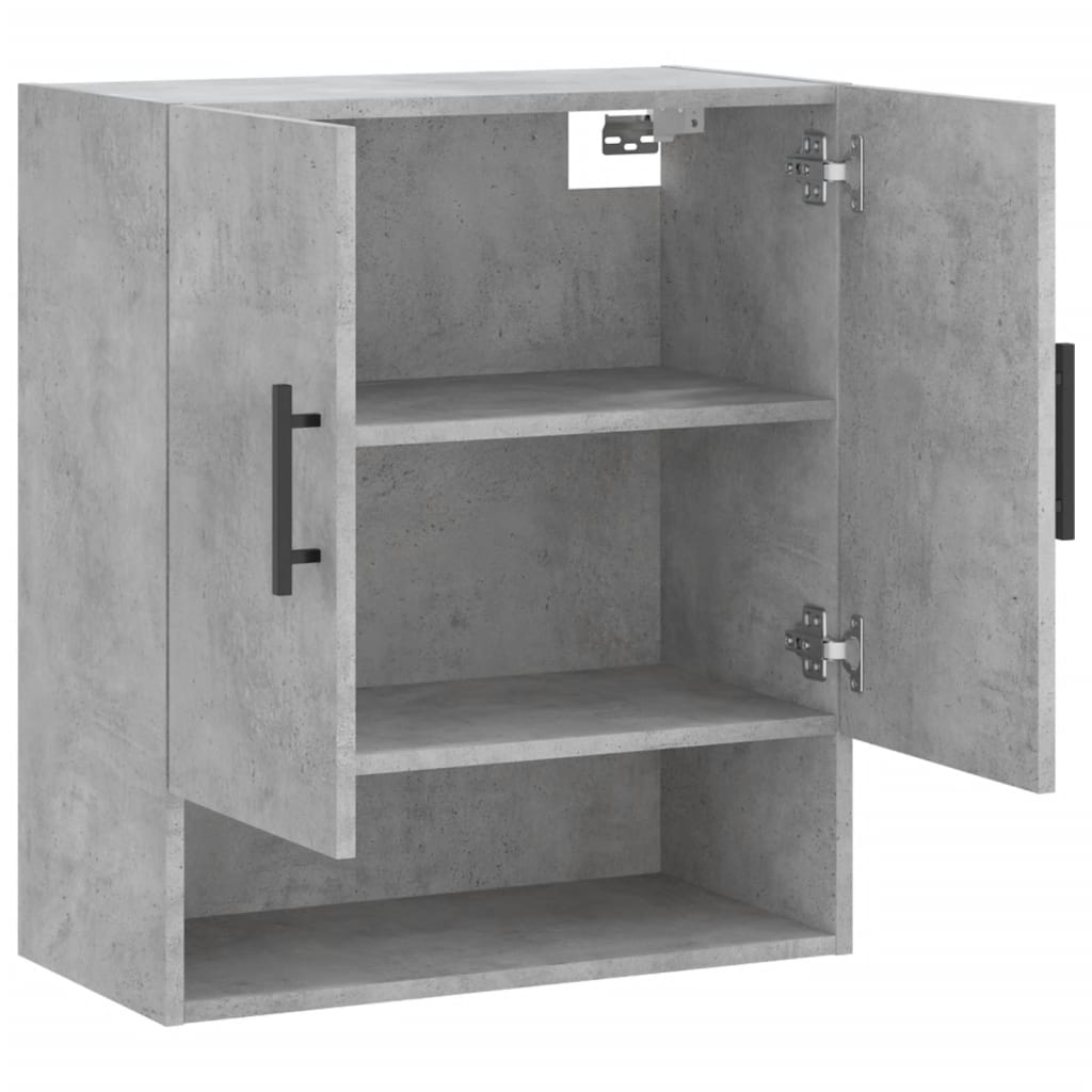 betonszürke szerelt fa faliszekrény 60 x 31 x 70 cm