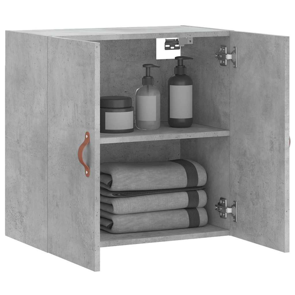 betonszürke szerelt fa faliszekrény 60 x 31 x 60 cm