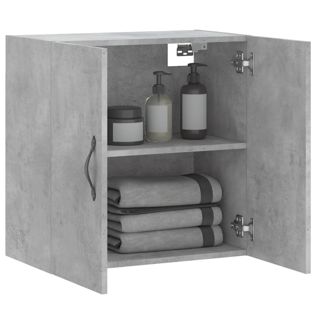 betonszürke szerelt fa faliszekrény 60 x 31 x 60 cm