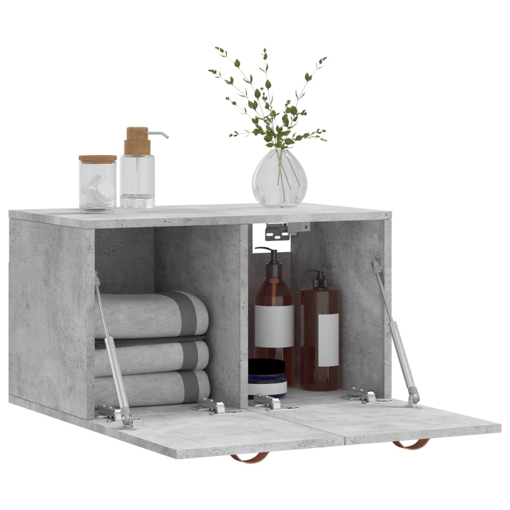 betonszürke szerelt fa faliszekrény 60 x 36,5 x 35 cm
