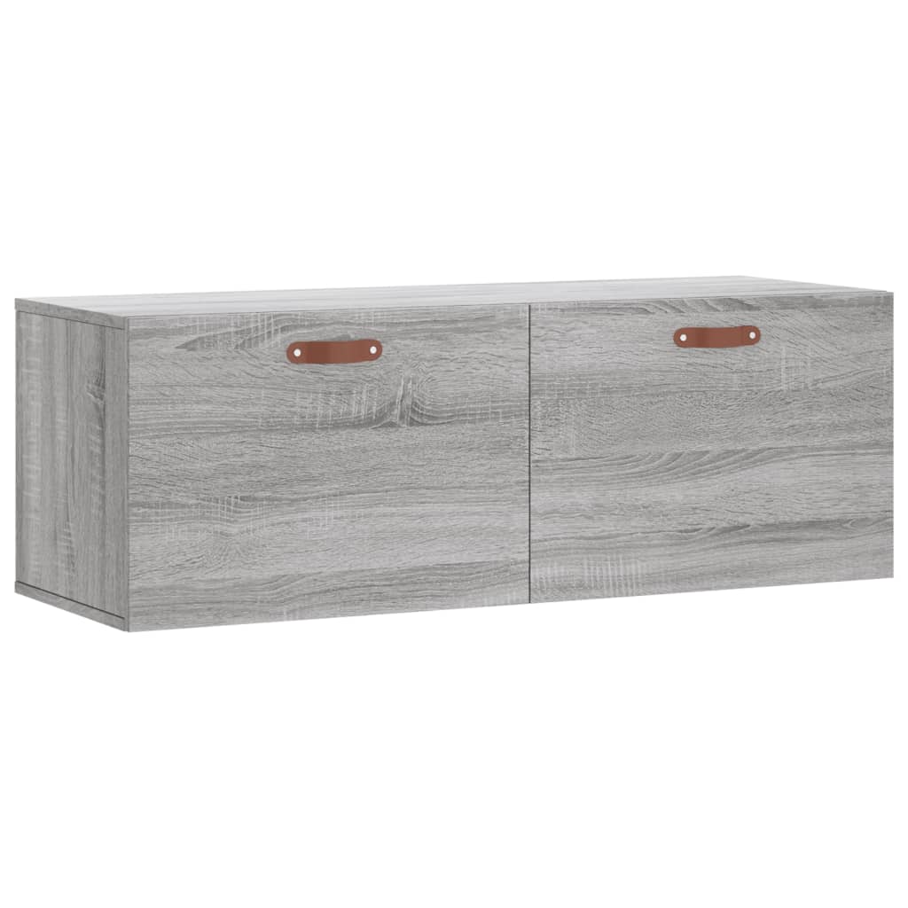 szürke sonoma színű szerelt fa faliszekrény 100 x 36,5 x 35 cm